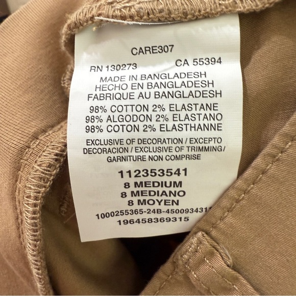 NWT LEE Skimmer Pants/Shorts/Capris Size 8 - Settler Tan - Picture 5 of 5